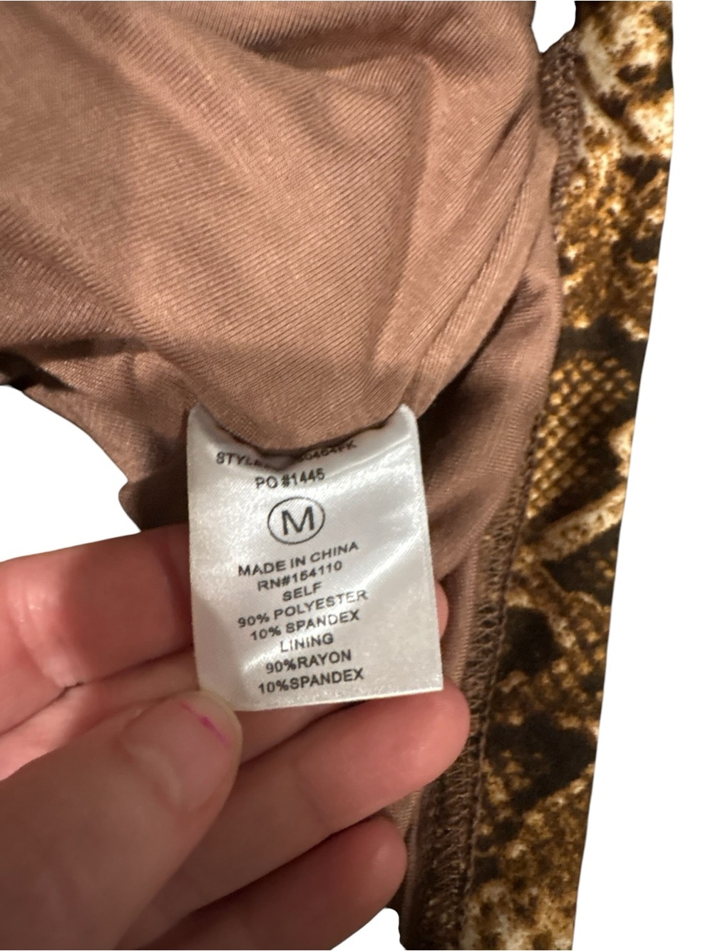 JLUXLABEL Gold & Brown Snake-Print One-Shoulder Dress - Picture 6 of 6